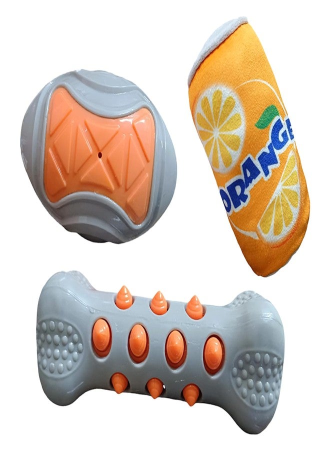CHIPMONK Set of 3 Squeaky Toy Chew Safe Durable for Small Puppy Medium Large Dog Non-Toxic Interactive Plushy Training & Brain Development Toys Reduces Anxiety & Stress Perfect for Your Lovely Pets - Image 1
